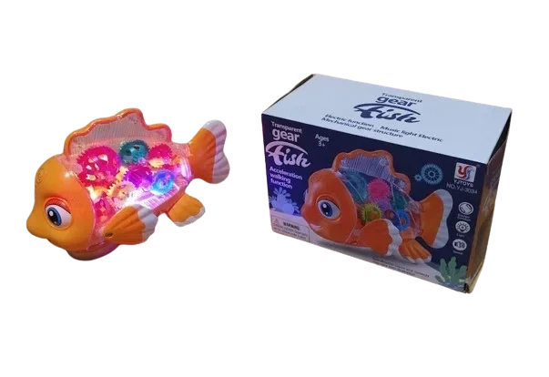 Fish Toy Cell Operated Transparent Light And Sound / Toys For Kids
