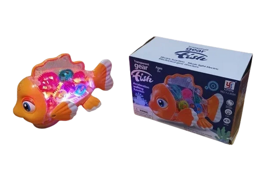 Fish Toy Cell Operated Transparent Light And Sound / Toys For Kids