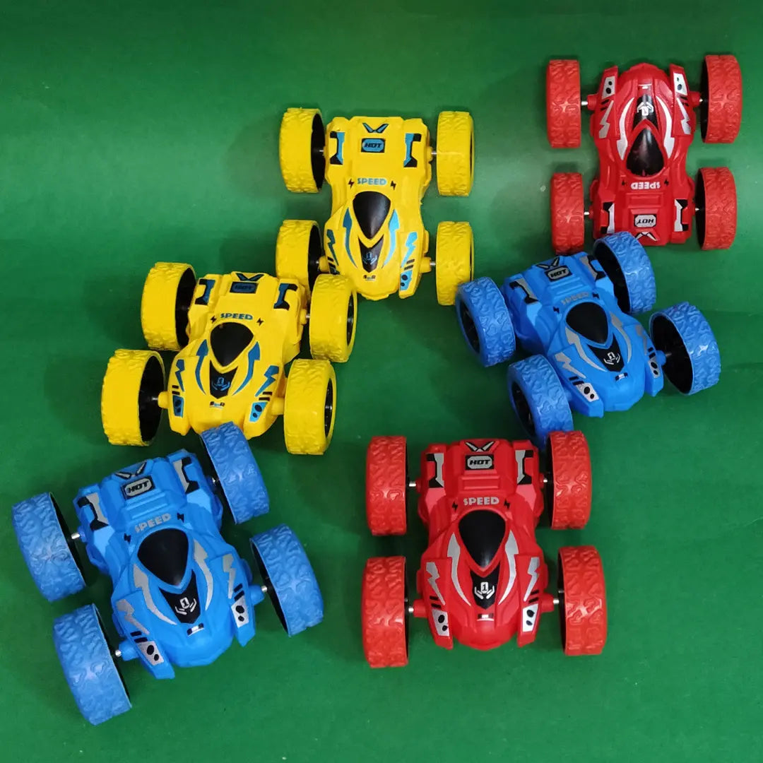 Pack of 3 Double-Sided 4WD Stunt Cars – Friction Powered Flip Cars