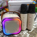 K12 Dual Wireless Karaoke Mic & Bluetooth Speaker – Lights, AUX/USB/SD